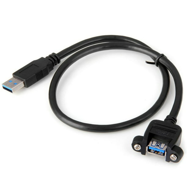CY USB 3.0 A Type Male to Female Extension Cable with Panel Mount Screws 1.5m 
